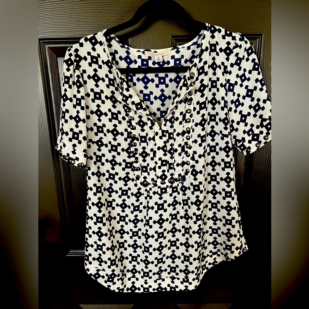 Hawthorne blouse with metal rivets